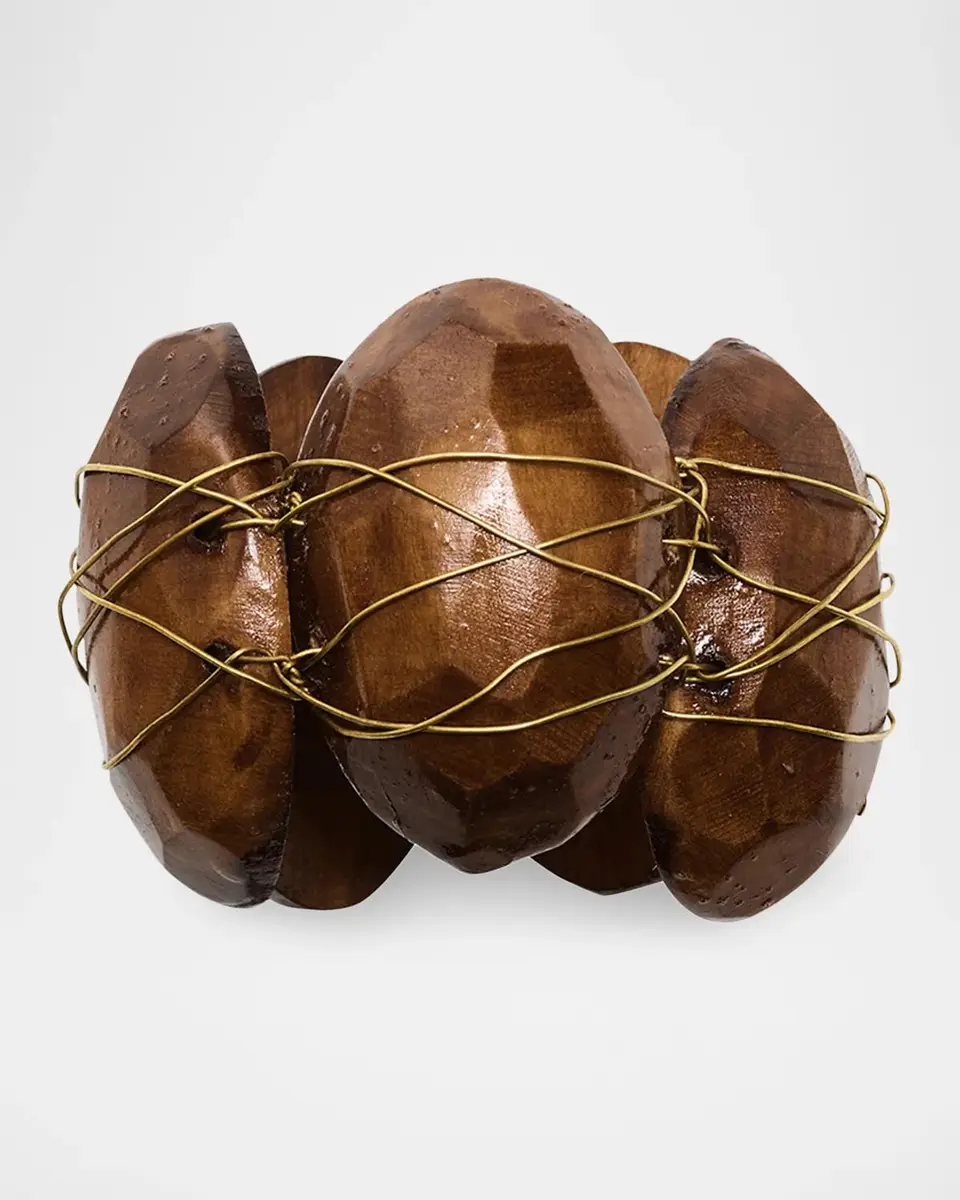 Kim Seybert Aluminum & Wood Burl Napkin Ring | Thumbnail 2 Kim Seybert Aluminum & Wood Burl Napkin Ring | Thumbnail 2