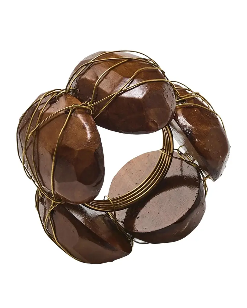 Aluminum & Wood Burl Napkin Ring