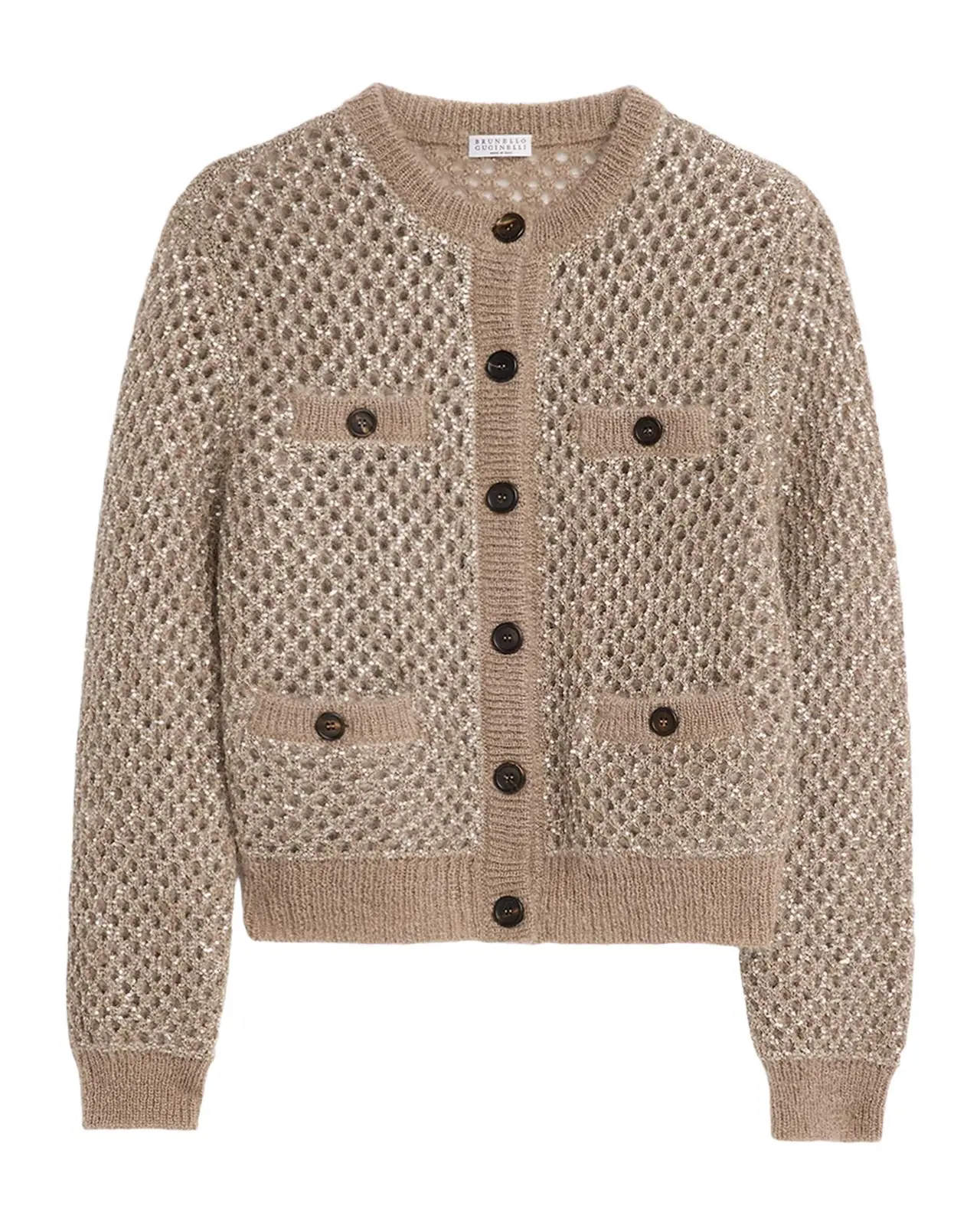 Flicker Mohair Mesh Diamante Knit Cardigan