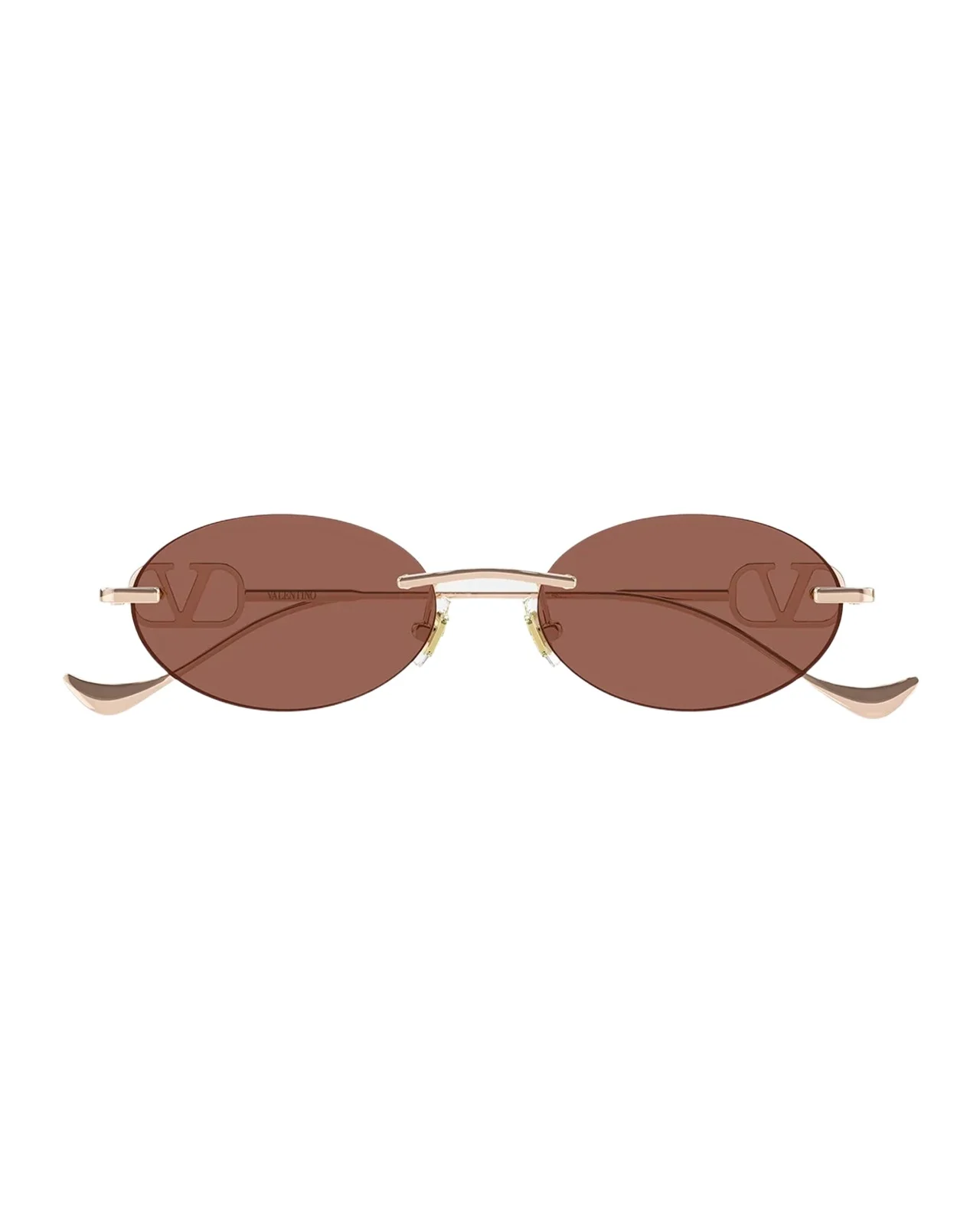Valentino Garavani VLogo 53MM Bejeweled Rimless Oval Metal Sunglasses