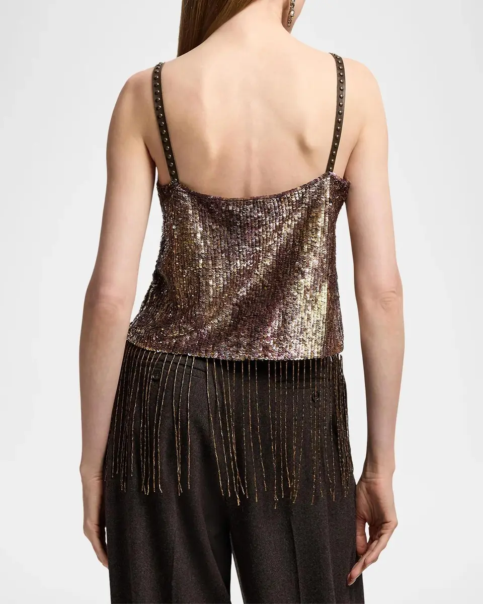 Ralph Lauren Collection Sonara Fringe-Trim Embellished Top | Thumbnail 3 Ralph Lauren Collection Sonara Fringe-Trim Embellished Top | Thumbnail 3