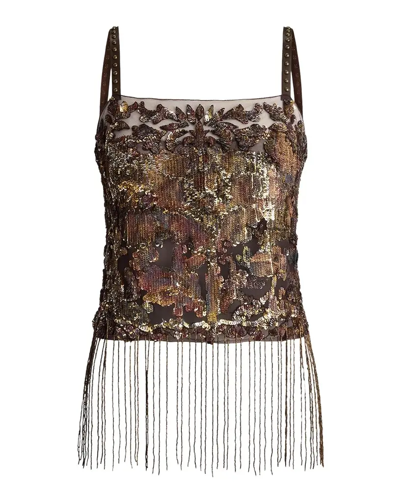 Sonara Fringe-Trim Embellished Top Sonara Fringe-Trim Embellished Top