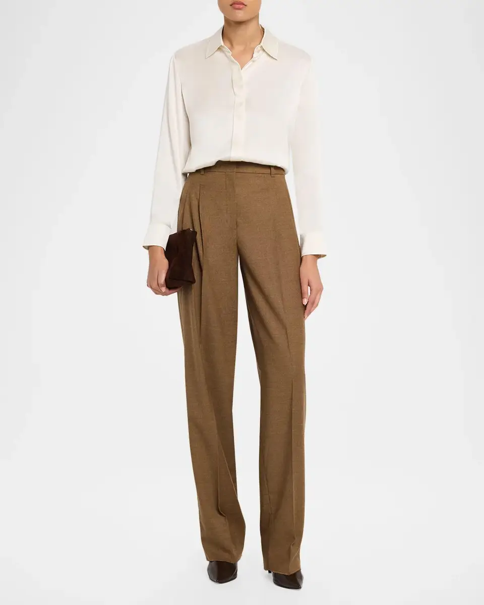 Max Mara Studio Button-Front Stretch Silk Shirt | Thumbnail 2 Max Mara Studio Button-Front Stretch Silk Shirt | Thumbnail 2