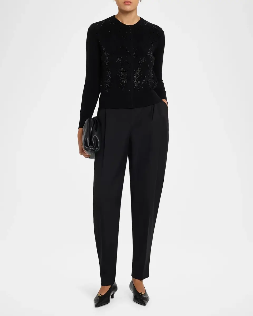Max Mara Studio Rhinestone Argyle Wool-Cashmere Sweater | Thumbnail 2