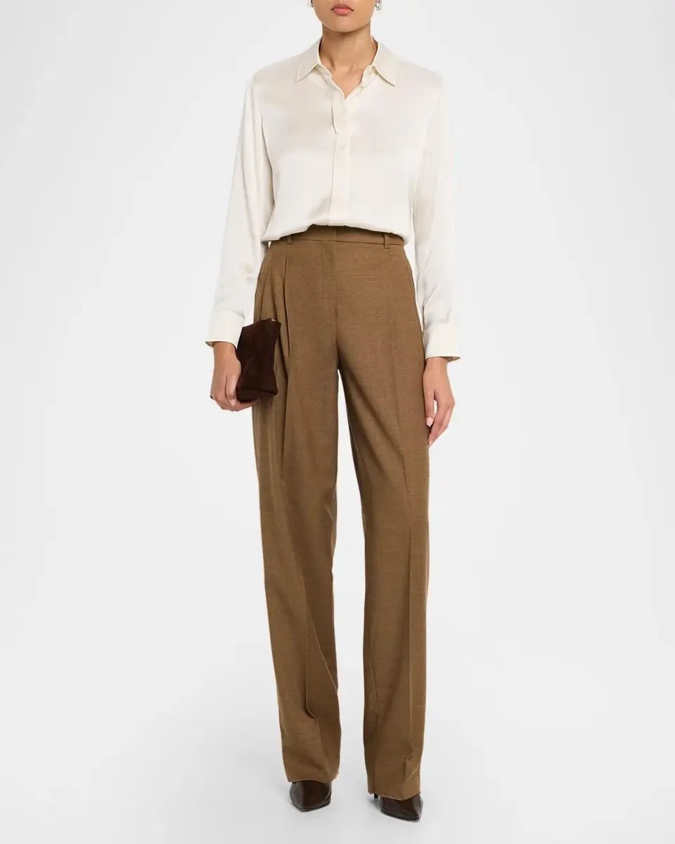 Max Mara Studio Straight-Leg Stretch Wool Pants | Thumbnail 2