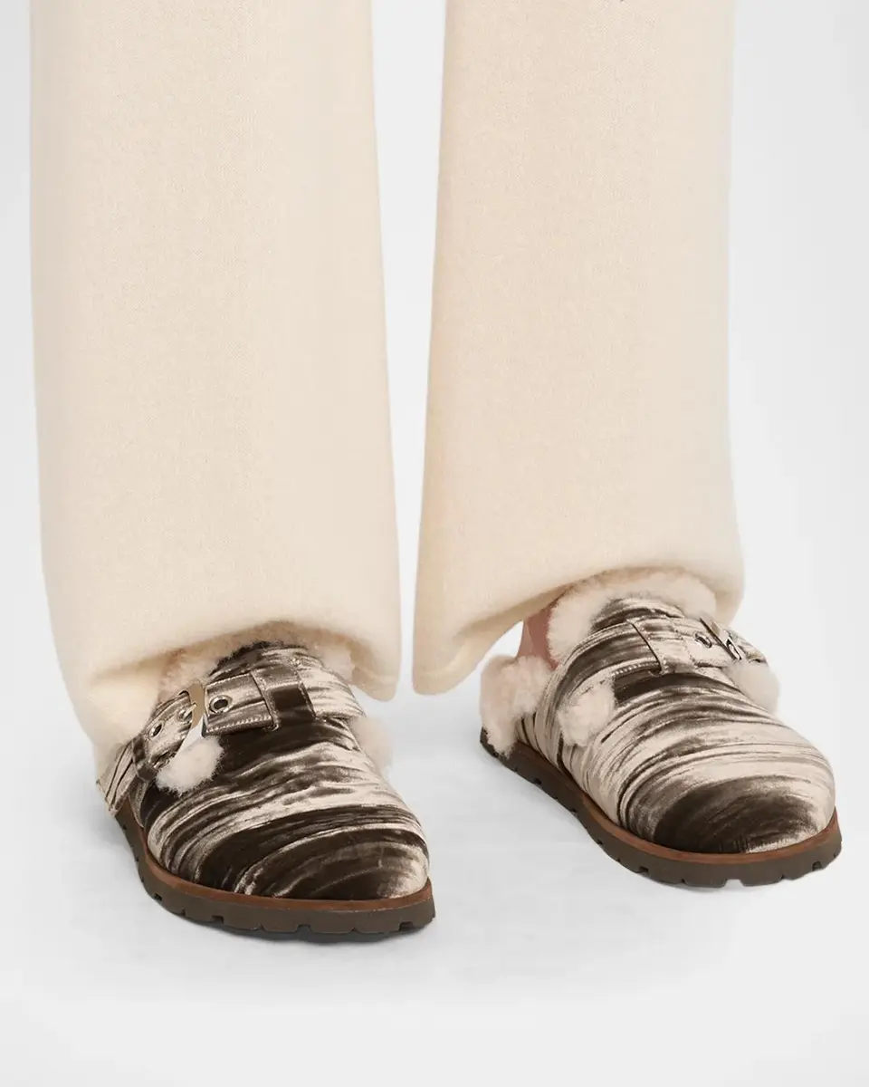 Stuart Weitzman Dara Shearling-Lined Suede Buckle Mules | Thumbnail 2