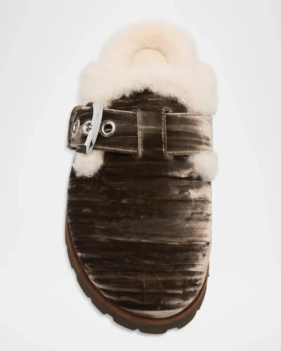 Stuart Weitzman Dara Shearling-Lined Suede Buckle Mules | Thumbnail 6