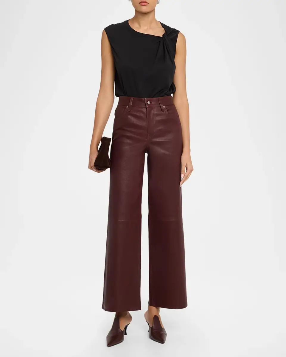 Frame The Leather Slim Wide-Leg Pants | Thumbnail 2 Frame The Leather Slim Wide-Leg Pants | Thumbnail 2