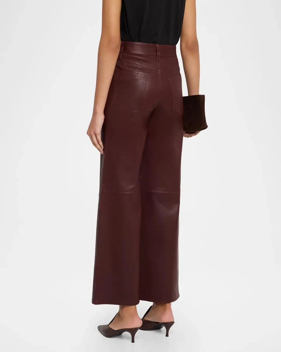 Frame The Leather Slim Wide-Leg Pants | Thumbnail 3 Frame The Leather Slim Wide-Leg Pants | Thumbnail 3