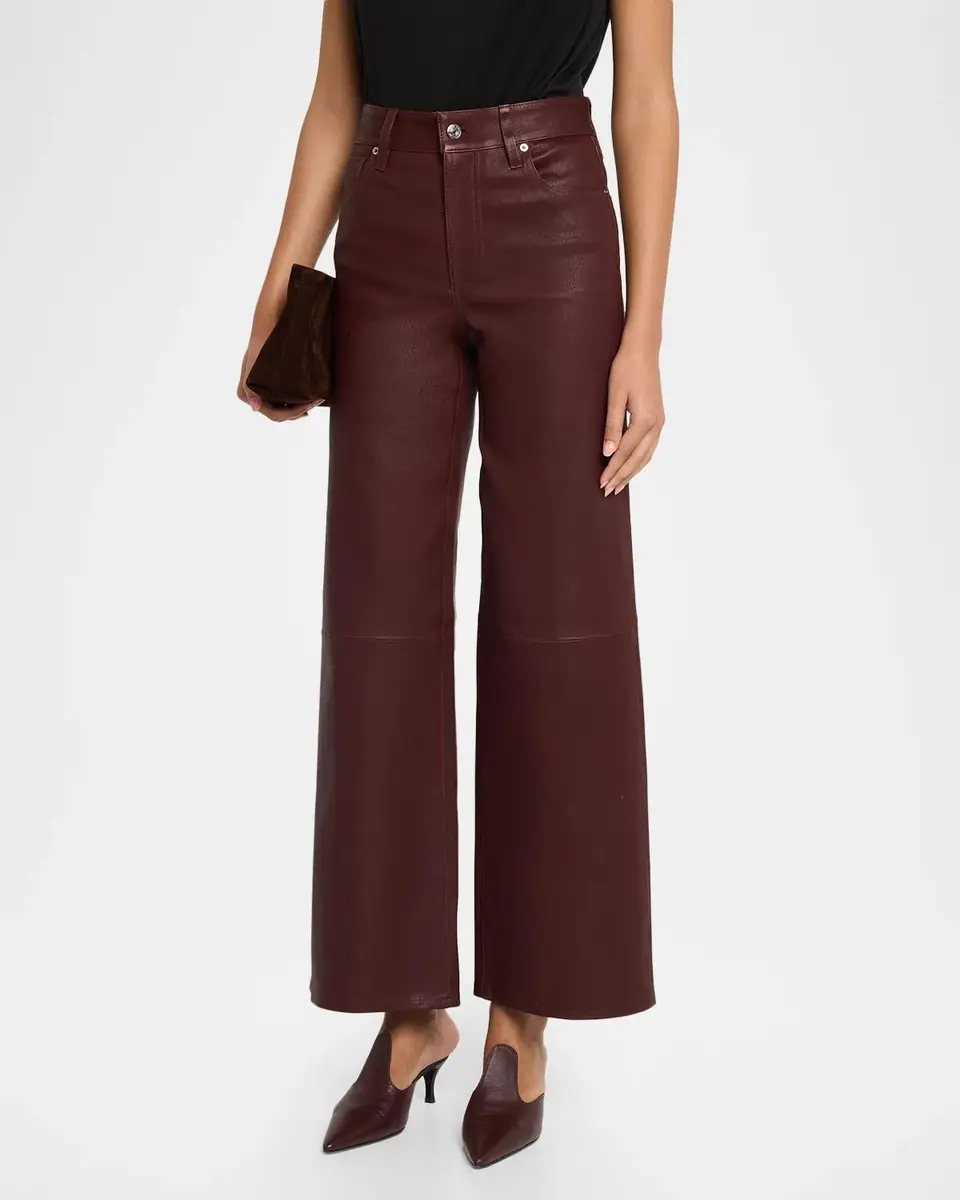 Frame The Leather Slim Wide-Leg Pants | Thumbnail 4 Frame The Leather Slim Wide-Leg Pants | Thumbnail 4