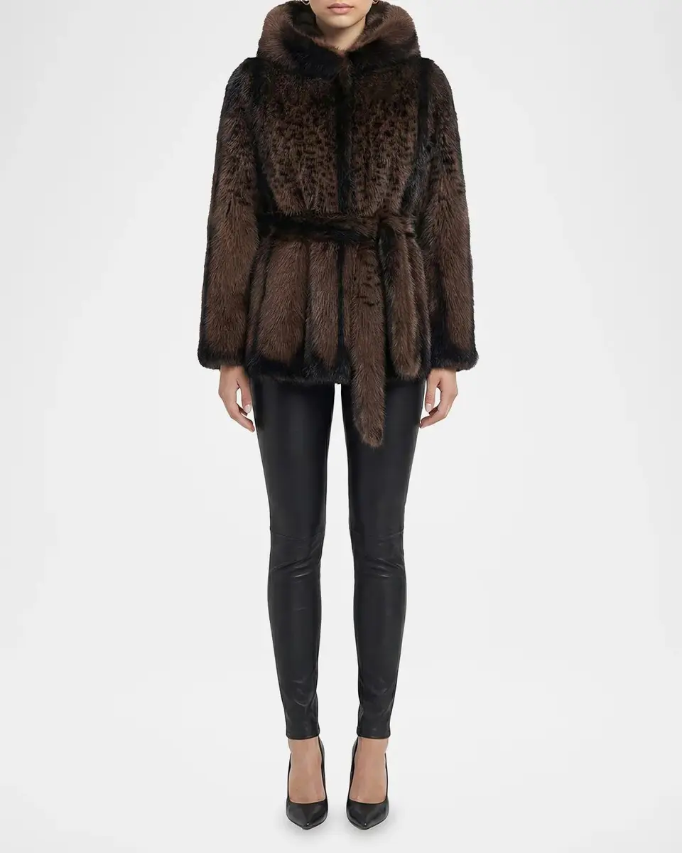 Lyla Grant Faux-Fur Fox Hooded Jacket With Belt | Thumbnail 2 Lyla Grant Faux-Fur Fox Hooded Jacket With Belt | Thumbnail 2