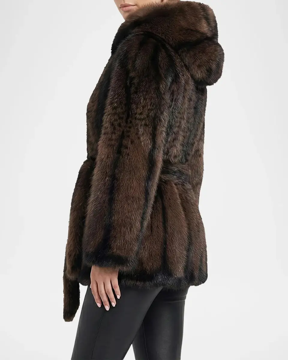 Lyla Grant Faux-Fur Fox Hooded Jacket With Belt | Thumbnail 4 Lyla Grant Faux-Fur Fox Hooded Jacket With Belt | Thumbnail 4
