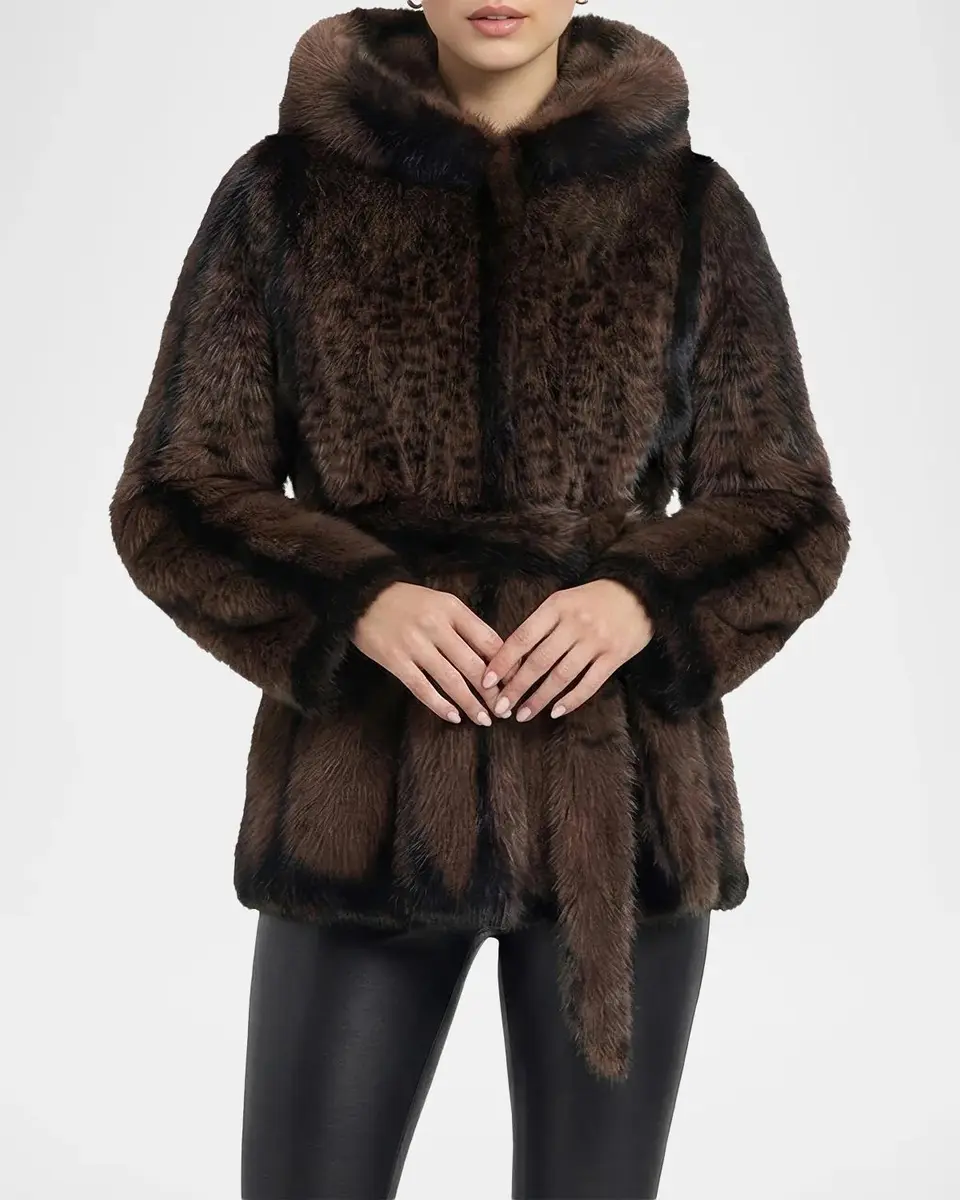 Lyla Grant Faux-Fur Fox Hooded Jacket With Belt | Thumbnail 5 Lyla Grant Faux-Fur Fox Hooded Jacket With Belt | Thumbnail 5