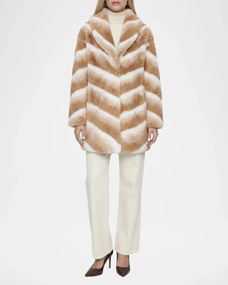 Gorski Faux-Fur Chinchilla Stroller Coat | Thumbnail 2 Gorski Faux-Fur Chinchilla Stroller Coat | Thumbnail 2