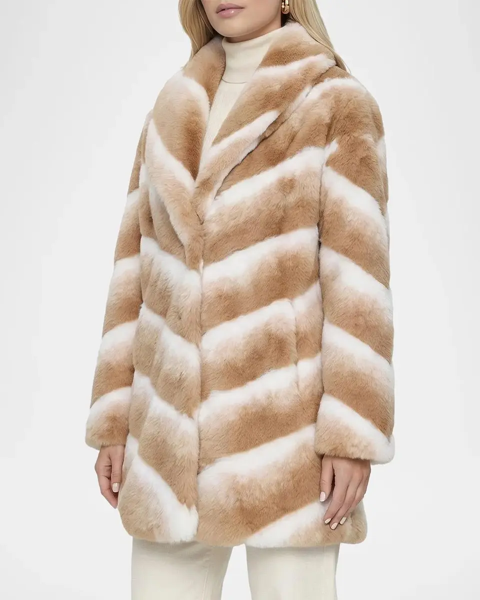 Gorski Faux-Fur Chinchilla Stroller Coat | Thumbnail 4 Gorski Faux-Fur Chinchilla Stroller Coat | Thumbnail 4