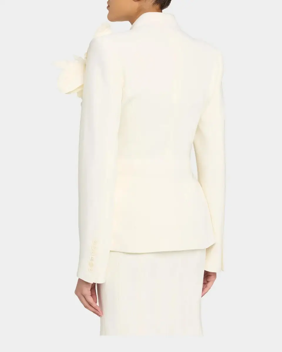 Sergio Hudson Collarless Slim Tailored Wool-Blend Jacket | Thumbnail 3 Sergio Hudson Collarless Slim Tailored Wool-Blend Jacket | Thumbnail 3