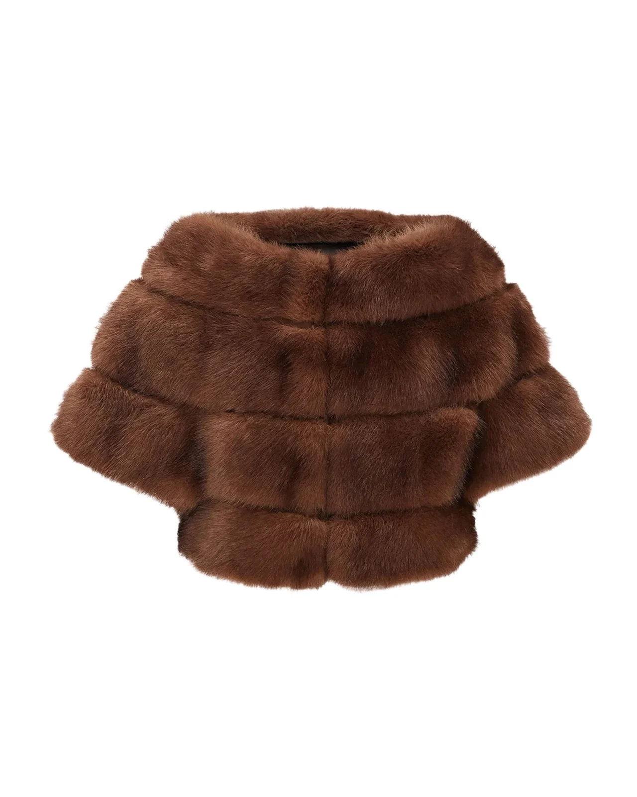 Lyla Grant Faux-Fur Chinchilla Bolero With Short Sleeves