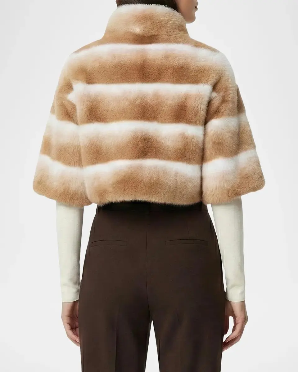 Lyla Grant Faux Fur Chinchilla Bolero With Short Sleeves | Thumbnail 3 Lyla Grant Faux Fur Chinchilla Bolero With Short Sleeves | Thumbnail 3