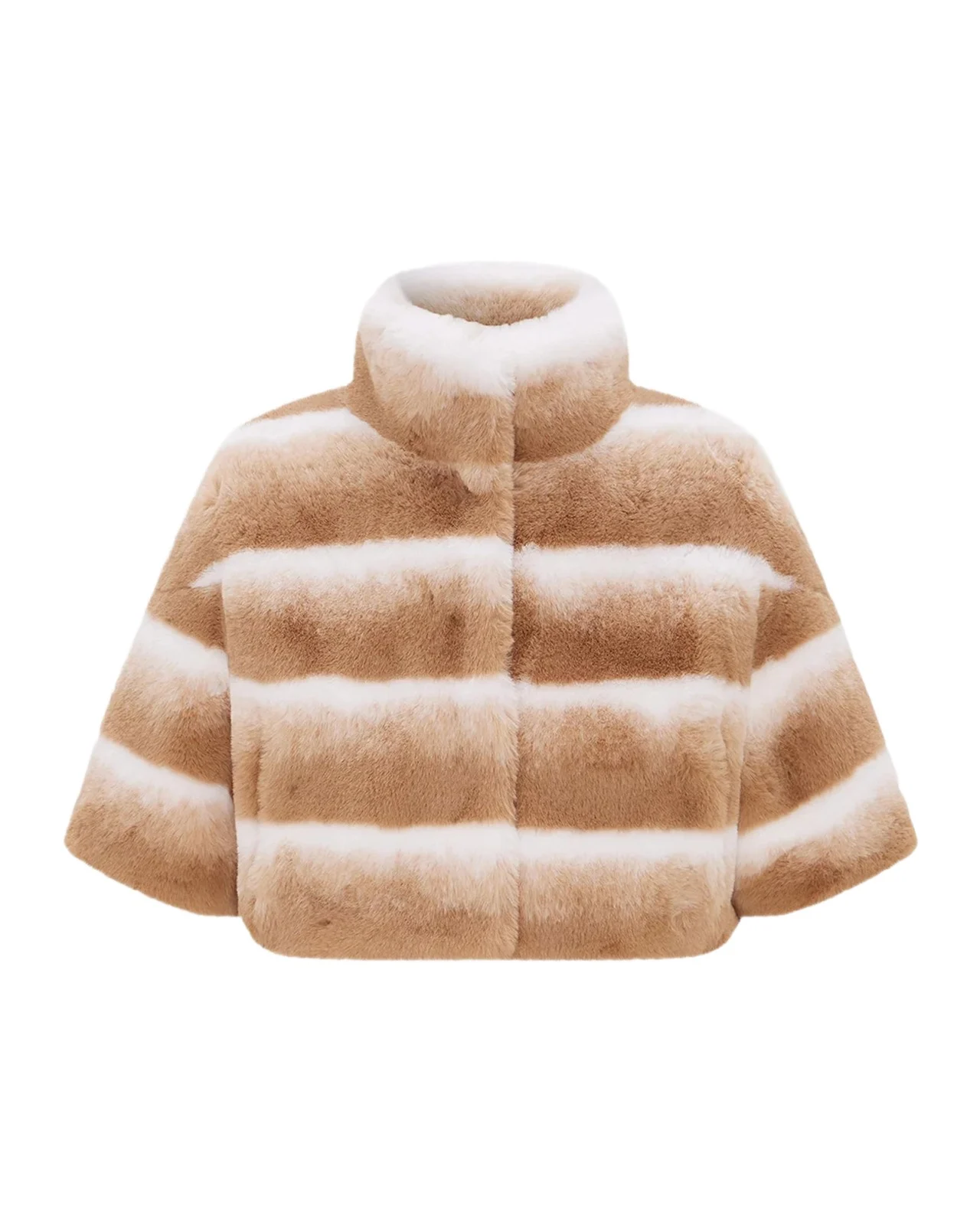 Lyla Grant Faux Fur Chinchilla Bolero With Short Sleeves