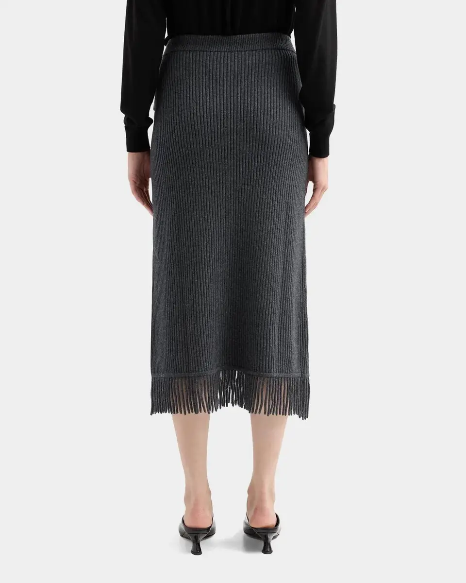Simkhai Casey Ribbed Fringe-Trim Midi Skirt | Thumbnail 4 Simkhai Casey Ribbed Fringe-Trim Midi Skirt | Thumbnail 4