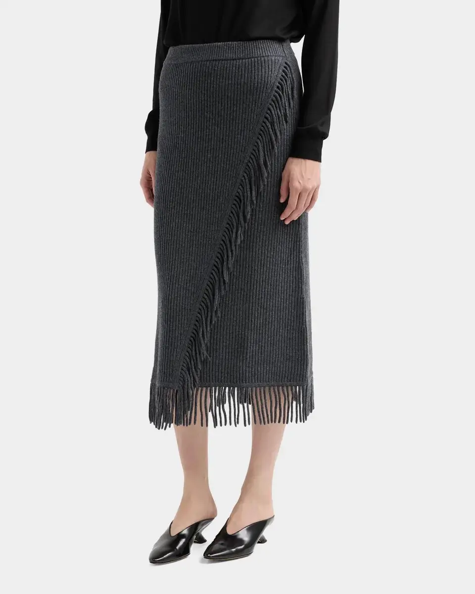 Simkhai Casey Ribbed Fringe-Trim Midi Skirt | Thumbnail 5 Simkhai Casey Ribbed Fringe-Trim Midi Skirt | Thumbnail 5