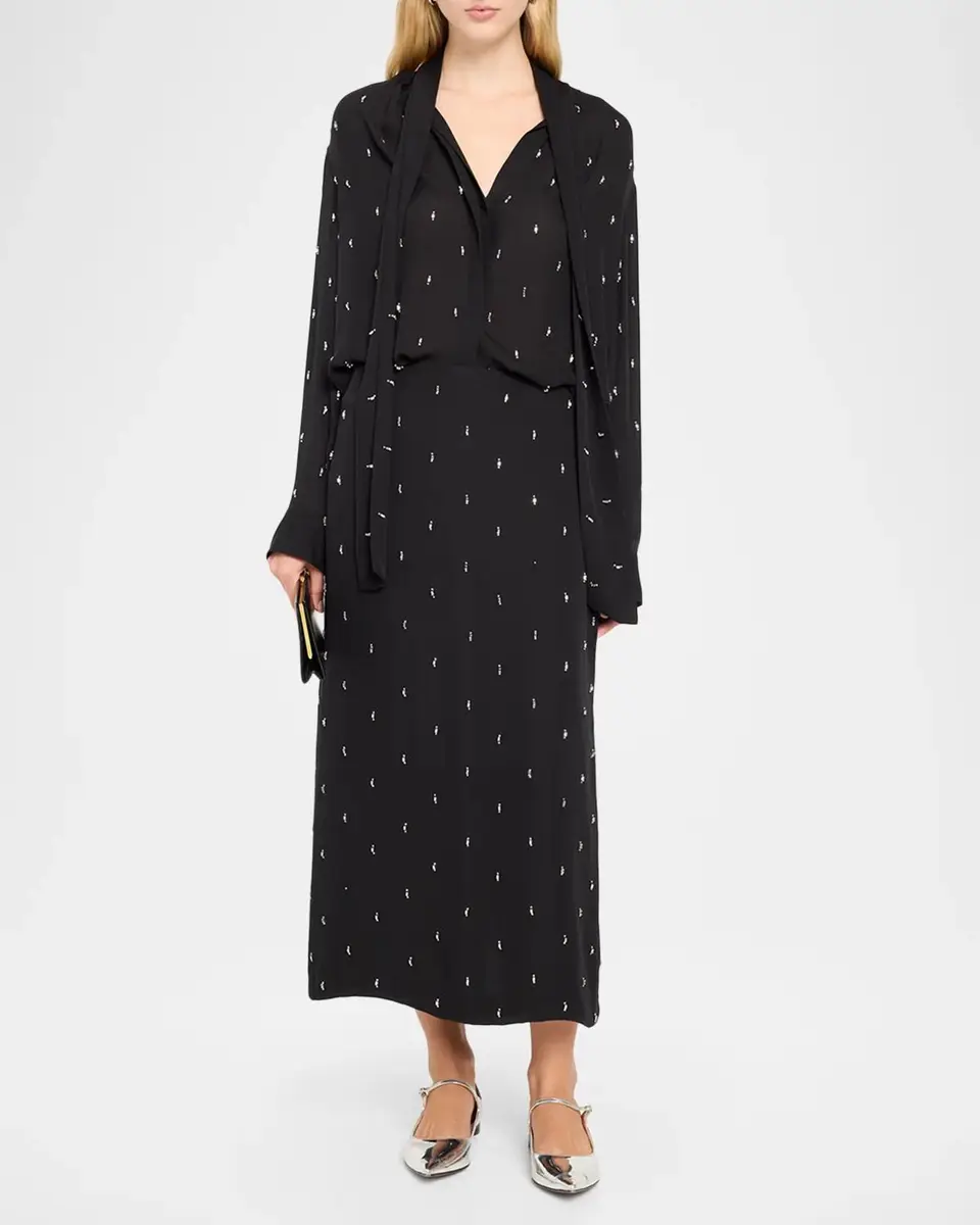 A.L.C. Vivi Embellished Tie-Neck Blouse | Thumbnail 2 A.L.C. Vivi Embellished Tie-Neck Blouse | Thumbnail 2
