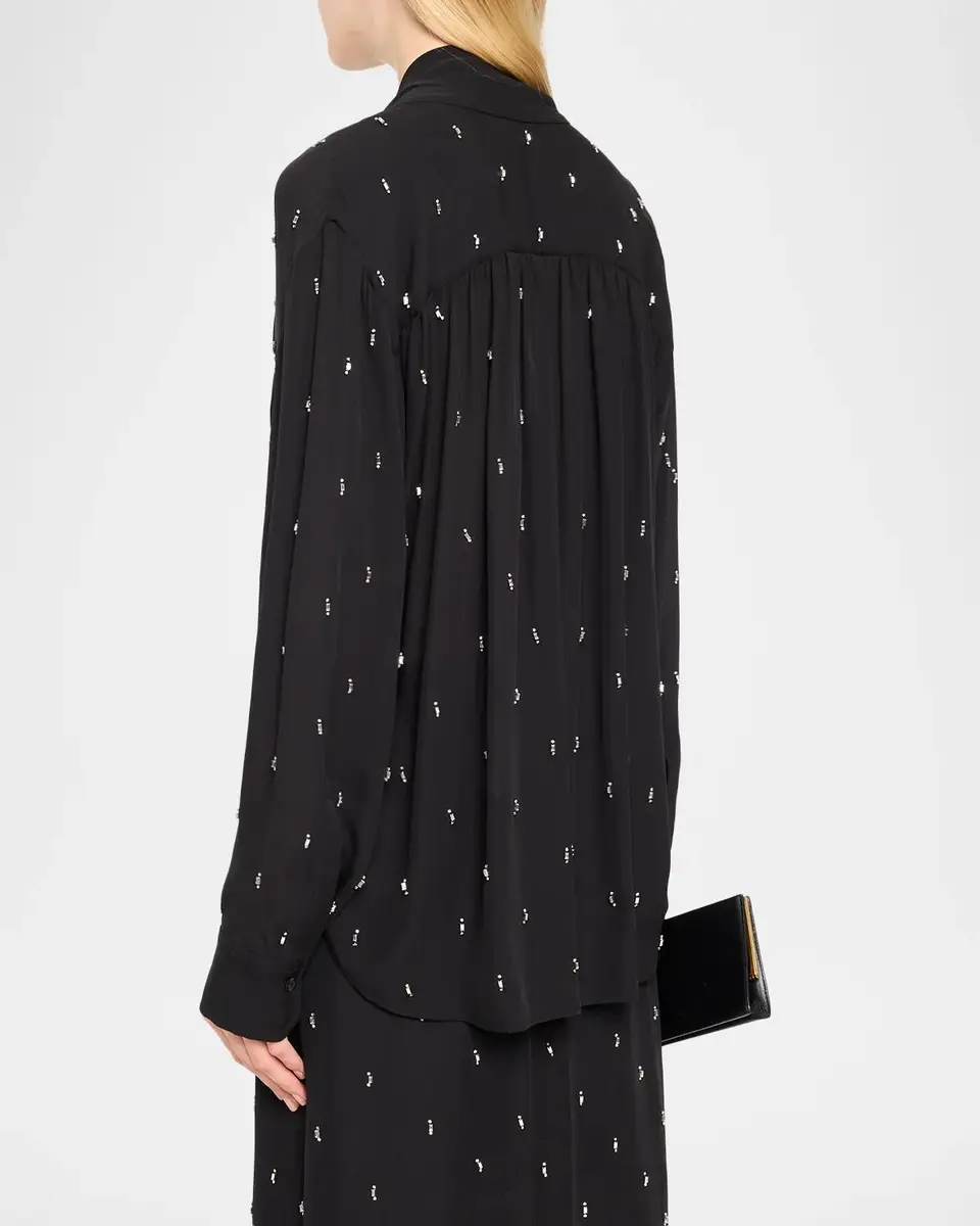 A.L.C. Vivi Embellished Tie-Neck Blouse | Thumbnail 3 A.L.C. Vivi Embellished Tie-Neck Blouse | Thumbnail 3