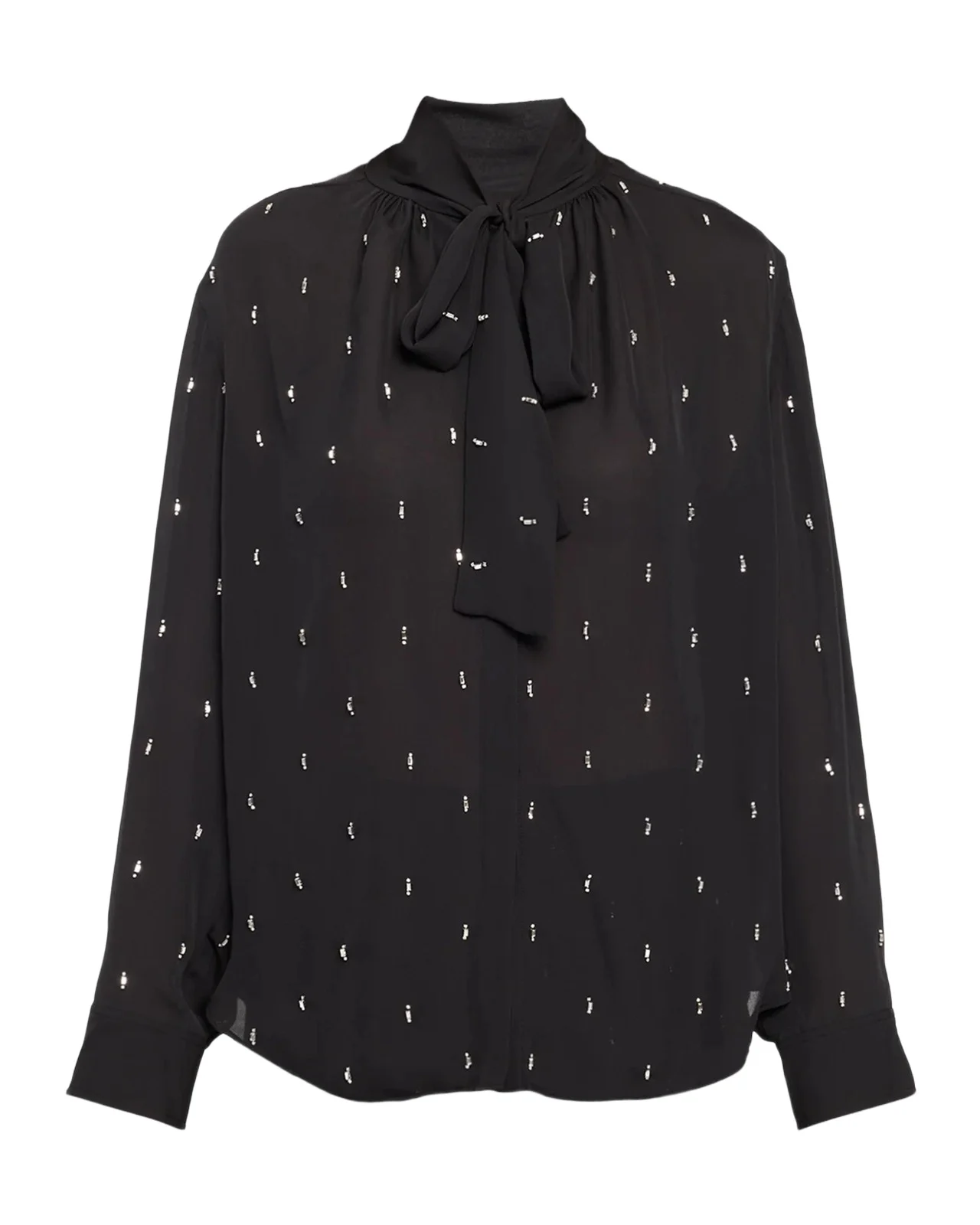 Vivi Embellished Tie-Neck Blouse Vivi Embellished Tie-Neck Blouse
