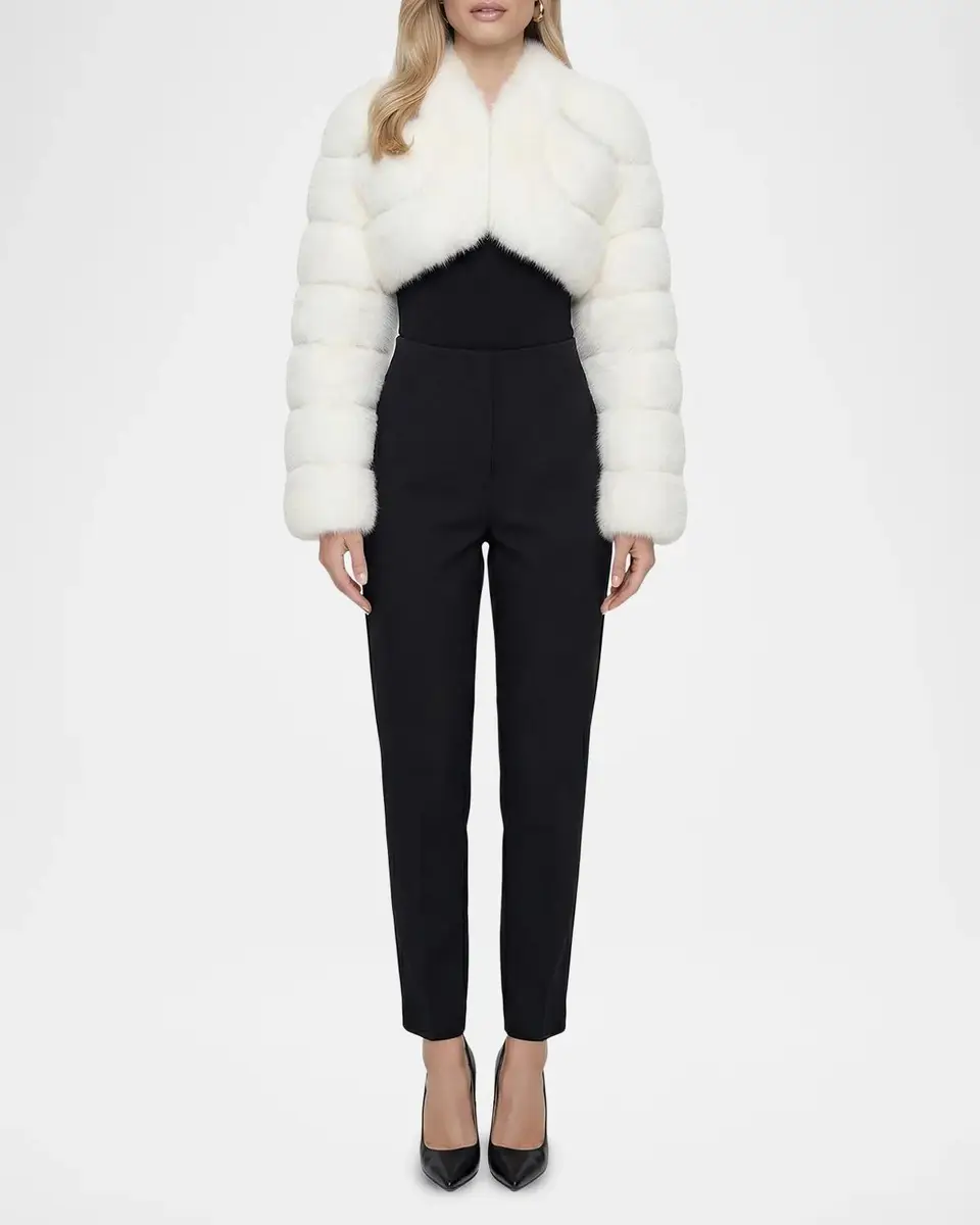 Lyla Grant Faux-Fur Fox Crystal-Embellished Bolero Jacket | Thumbnail 2 Lyla Grant Faux-Fur Fox Crystal-Embellished Bolero Jacket | Thumbnail 2