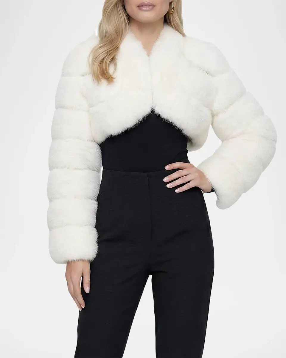 Lyla Grant Faux-Fur Fox Crystal-Embellished Bolero Jacket | Thumbnail 5 Lyla Grant Faux-Fur Fox Crystal-Embellished Bolero Jacket | Thumbnail 5