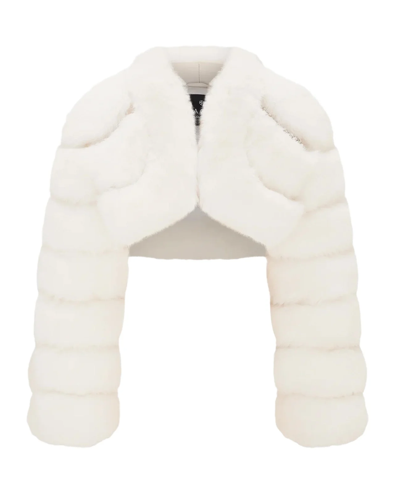 Lyla Grant Faux-Fur Fox Crystal-Embellished Bolero Jacket