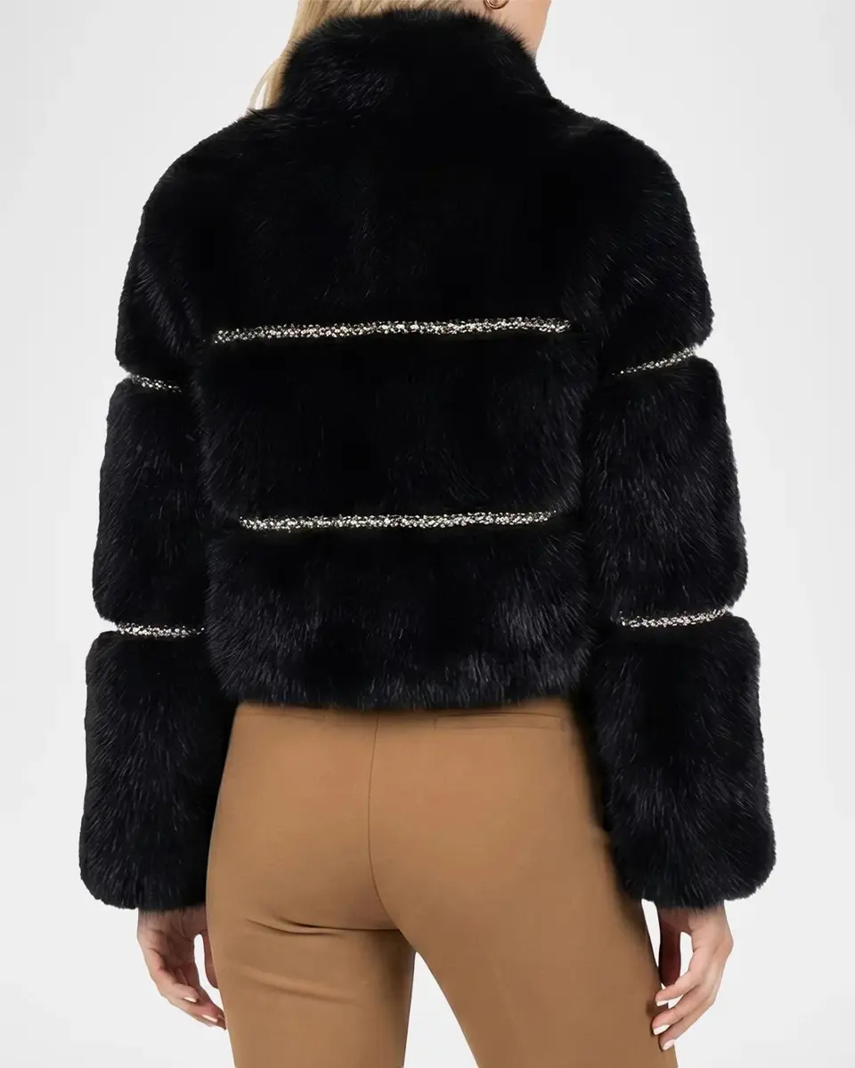 Gorski Faux-Fur Fox Rhinestoned Jacket | Thumbnail 3 Gorski Faux-Fur Fox Rhinestoned Jacket | Thumbnail 3