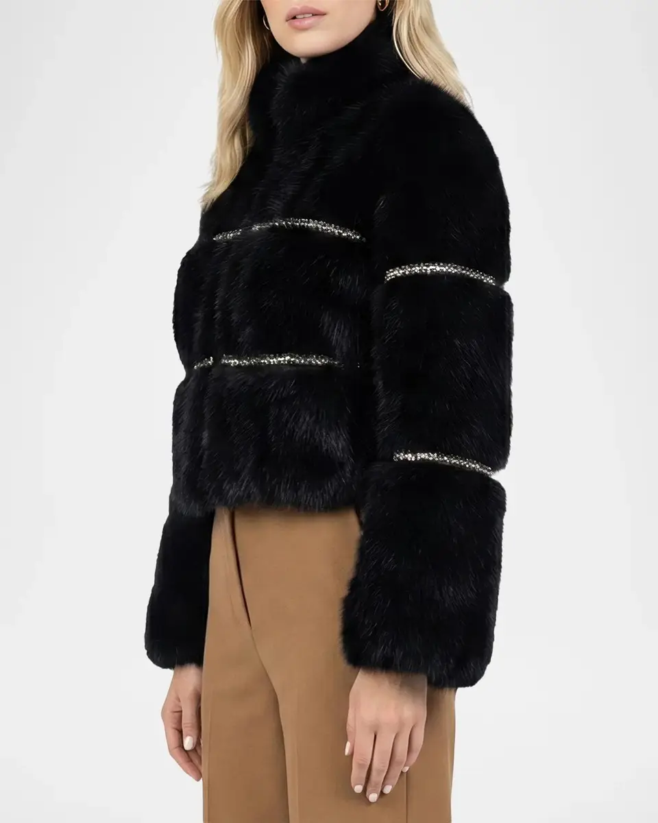 Gorski Faux-Fur Fox Rhinestoned Jacket | Thumbnail 4 Gorski Faux-Fur Fox Rhinestoned Jacket | Thumbnail 4