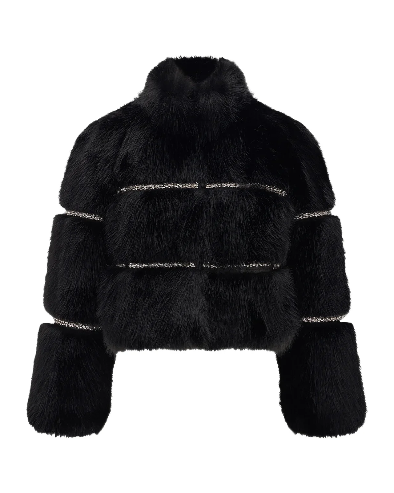 Lyla Grant Faux-Fur Fox Rhinestoned Jacket
