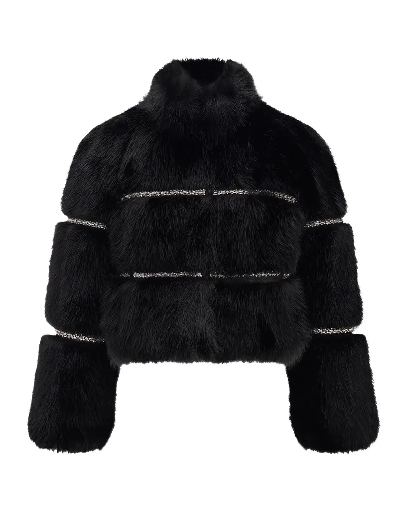 Faux-Fur Fox Rhinestoned Jacket Faux-Fur Fox Rhinestoned Jacket