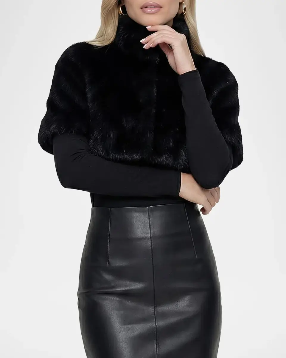 Gorski Faux-Fur Fox Bolero With Short Sleeves | Thumbnail 5 Gorski Faux-Fur Fox Bolero With Short Sleeves | Thumbnail 5