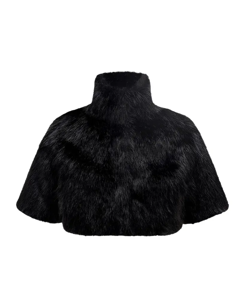 Faux-Fur Fox Bolero With Short Sleeves Faux-Fur Fox Bolero With Short Sleeves