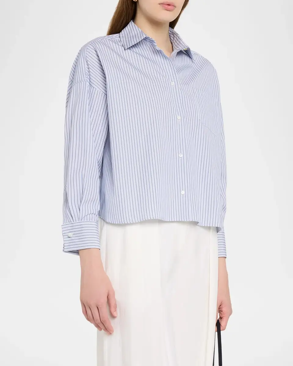 Weekend Max Mara Boxy Striped Cotton Shirt | Thumbnail 4