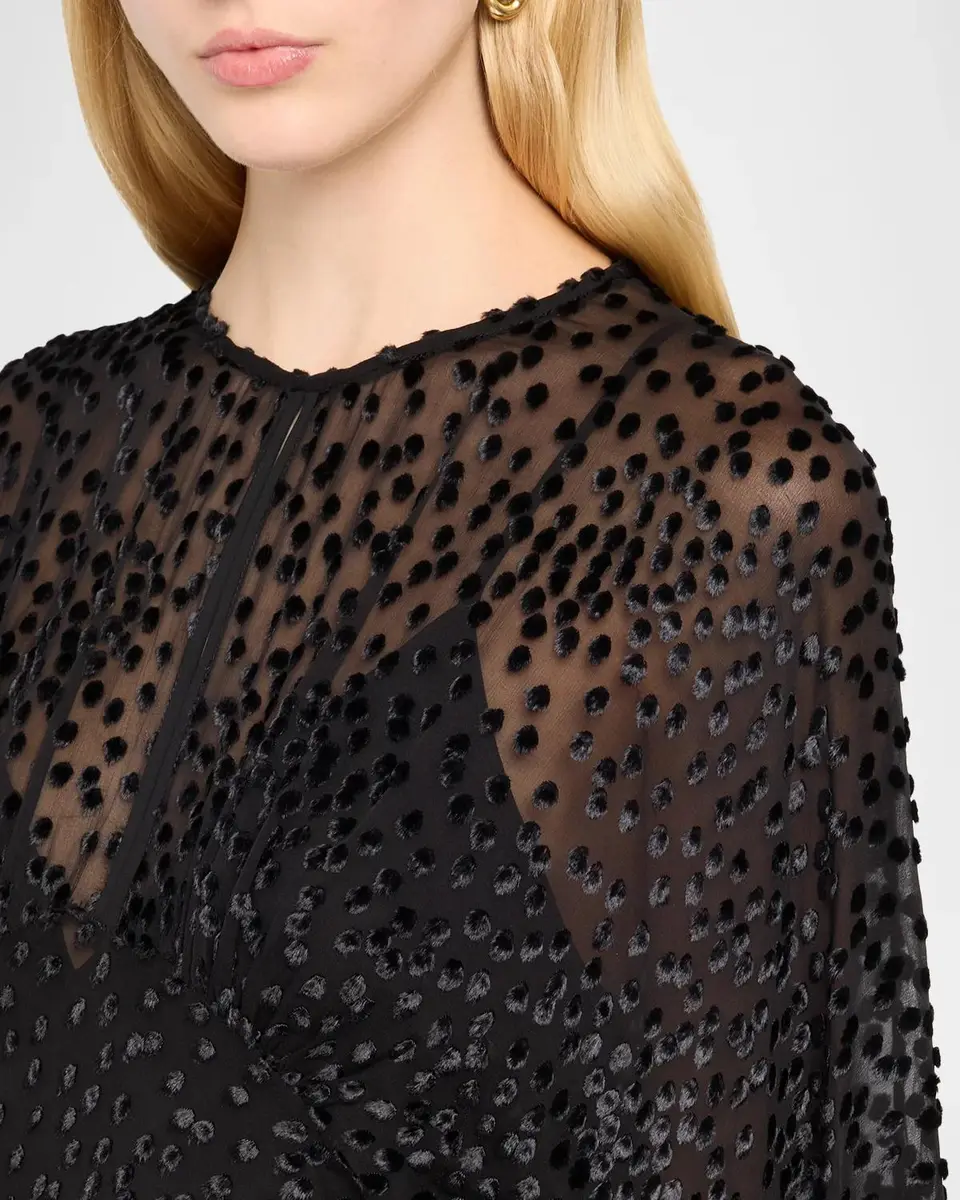 A.L.C. Uma Flock Dot-Printed Ruffled Maxi Dress | Thumbnail 5 A.L.C. Uma Flock Dot-Printed Ruffled Maxi Dress | Thumbnail 5