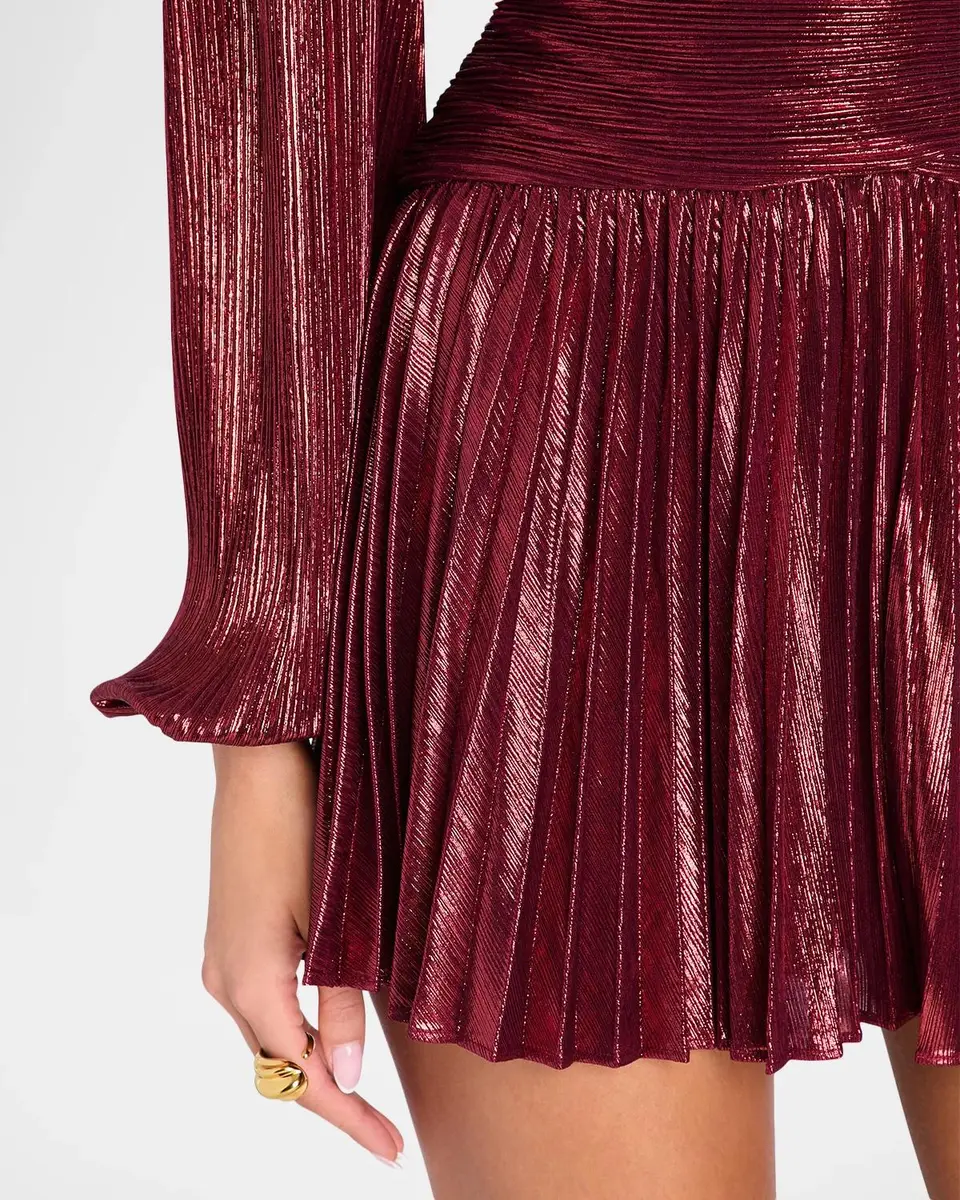 Retrofête Freja Pleated High-Neck Mini Dress | Thumbnail 5 Retrofête Freja Pleated High-Neck Mini Dress | Thumbnail 5