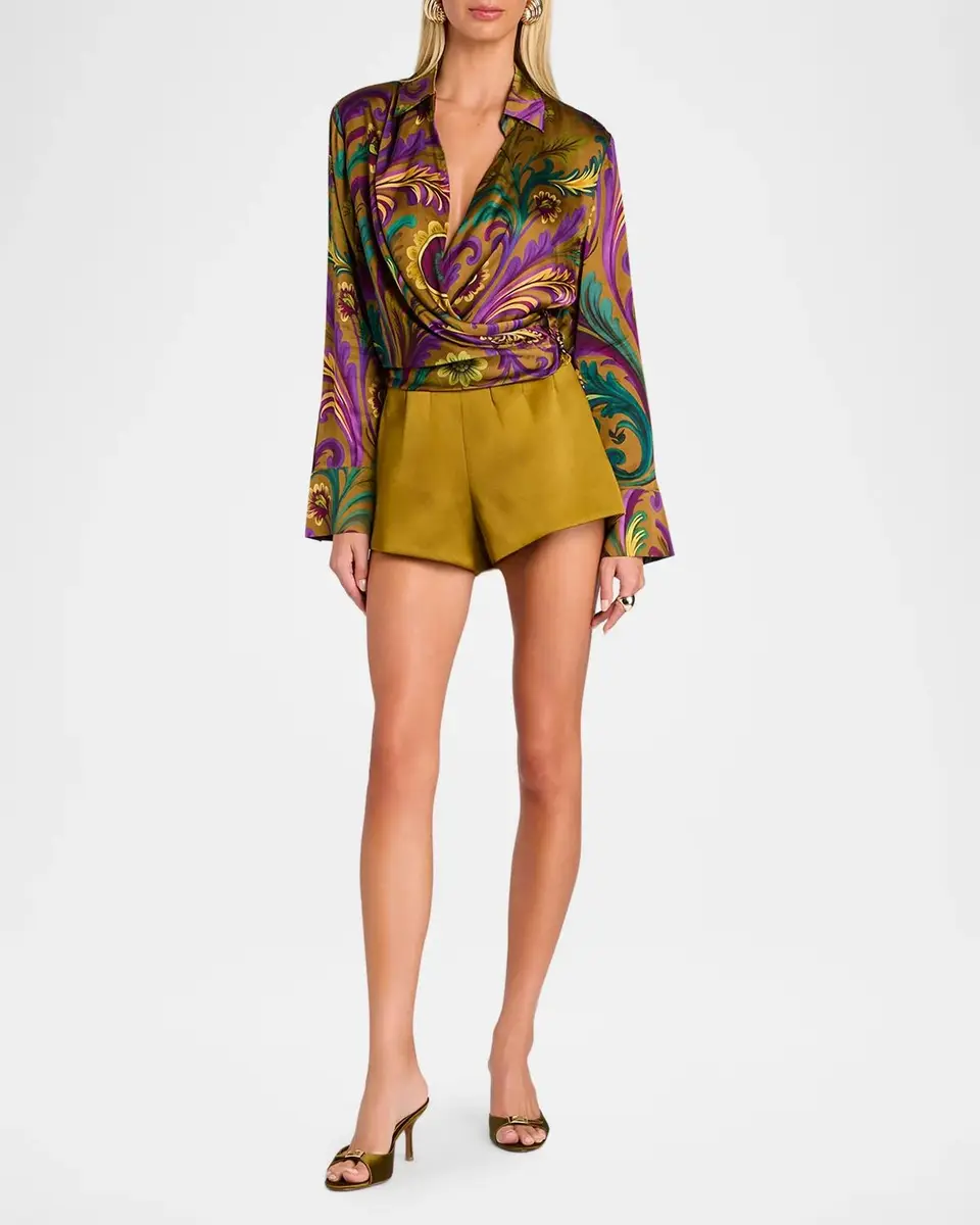 Retrofête Kourt Paisley Wrap Blouse | Thumbnail 2 Retrofête Kourt Paisley Wrap Blouse | Thumbnail 2