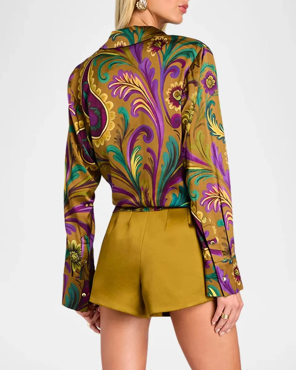 Retrofête Kourt Paisley Wrap Blouse | Thumbnail 3 Retrofête Kourt Paisley Wrap Blouse | Thumbnail 3