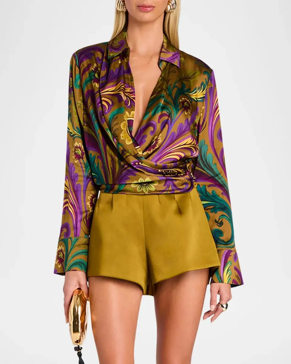 Retrofête Kourt Paisley Wrap Blouse | Thumbnail 4 Retrofête Kourt Paisley Wrap Blouse | Thumbnail 4