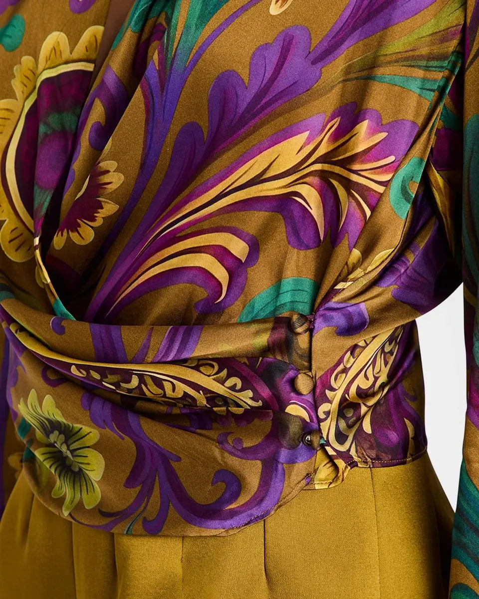 Retrofête Kourt Paisley Wrap Blouse | Thumbnail 5 Retrofête Kourt Paisley Wrap Blouse | Thumbnail 5