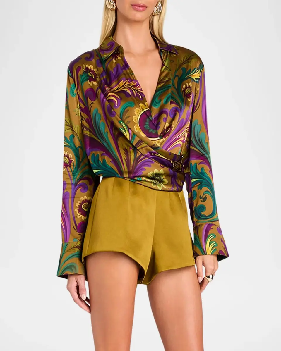 Retrofête Kourt Paisley Wrap Blouse | Thumbnail 6 Retrofête Kourt Paisley Wrap Blouse | Thumbnail 6