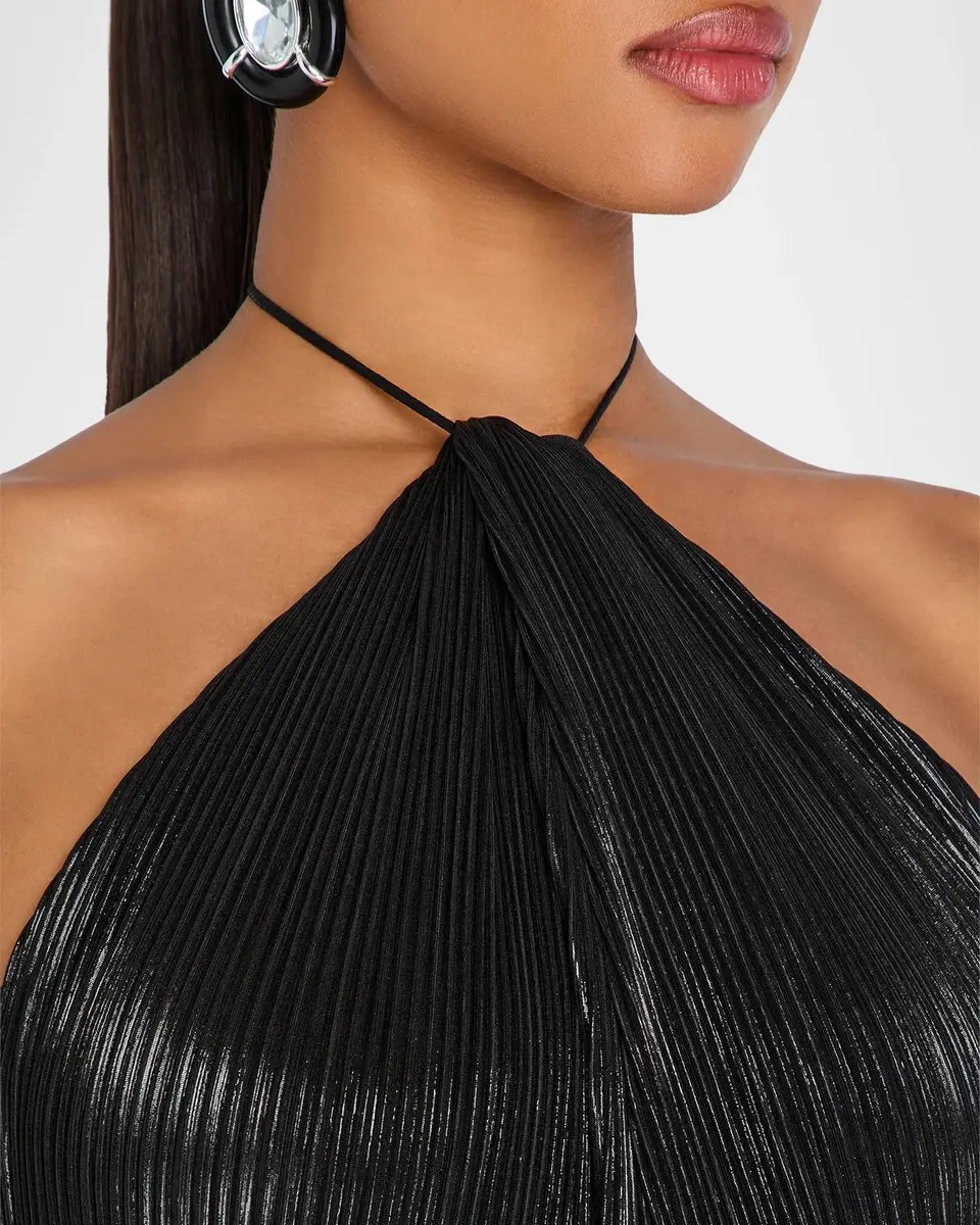 Retrofête Thalia Metallic Halter Gown | Thumbnail 5 Retrofête Thalia Metallic Halter Gown | Thumbnail 5