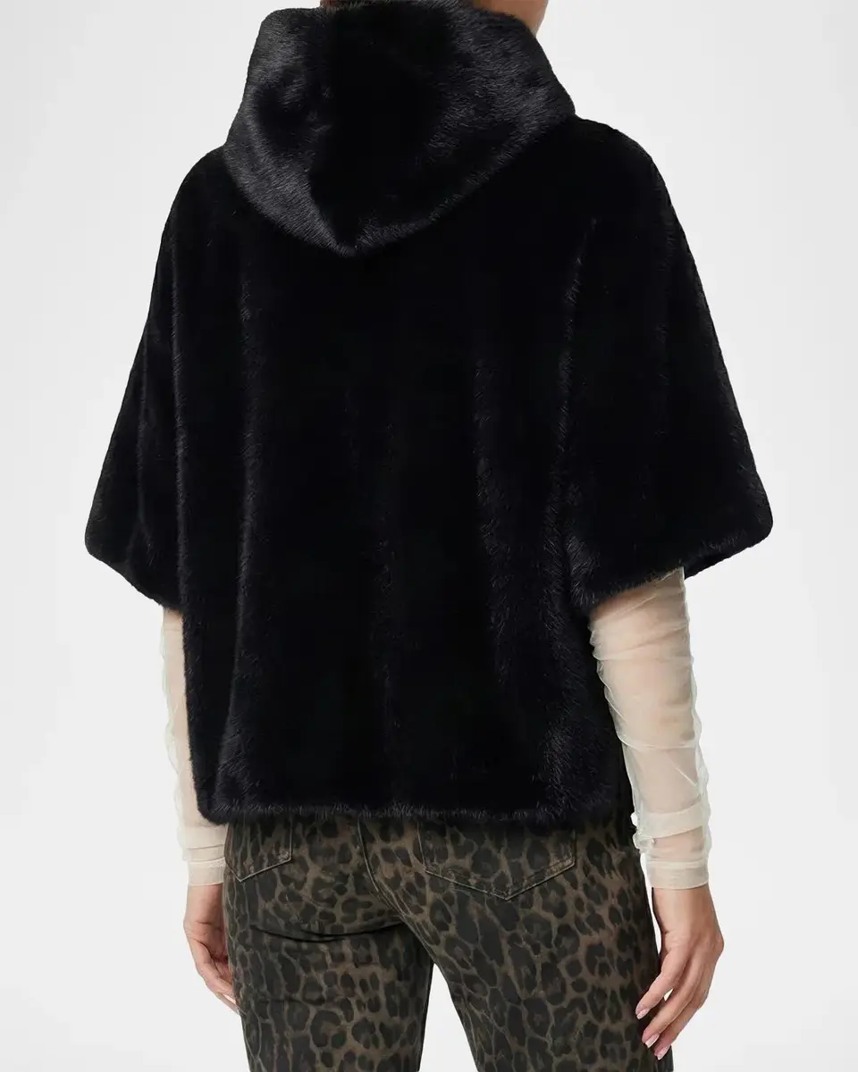 Gorski Faux-Fur Mink Short-Sleeve Hooded Jacket | Thumbnail 3 Gorski Faux-Fur Mink Short-Sleeve Hooded Jacket | Thumbnail 3