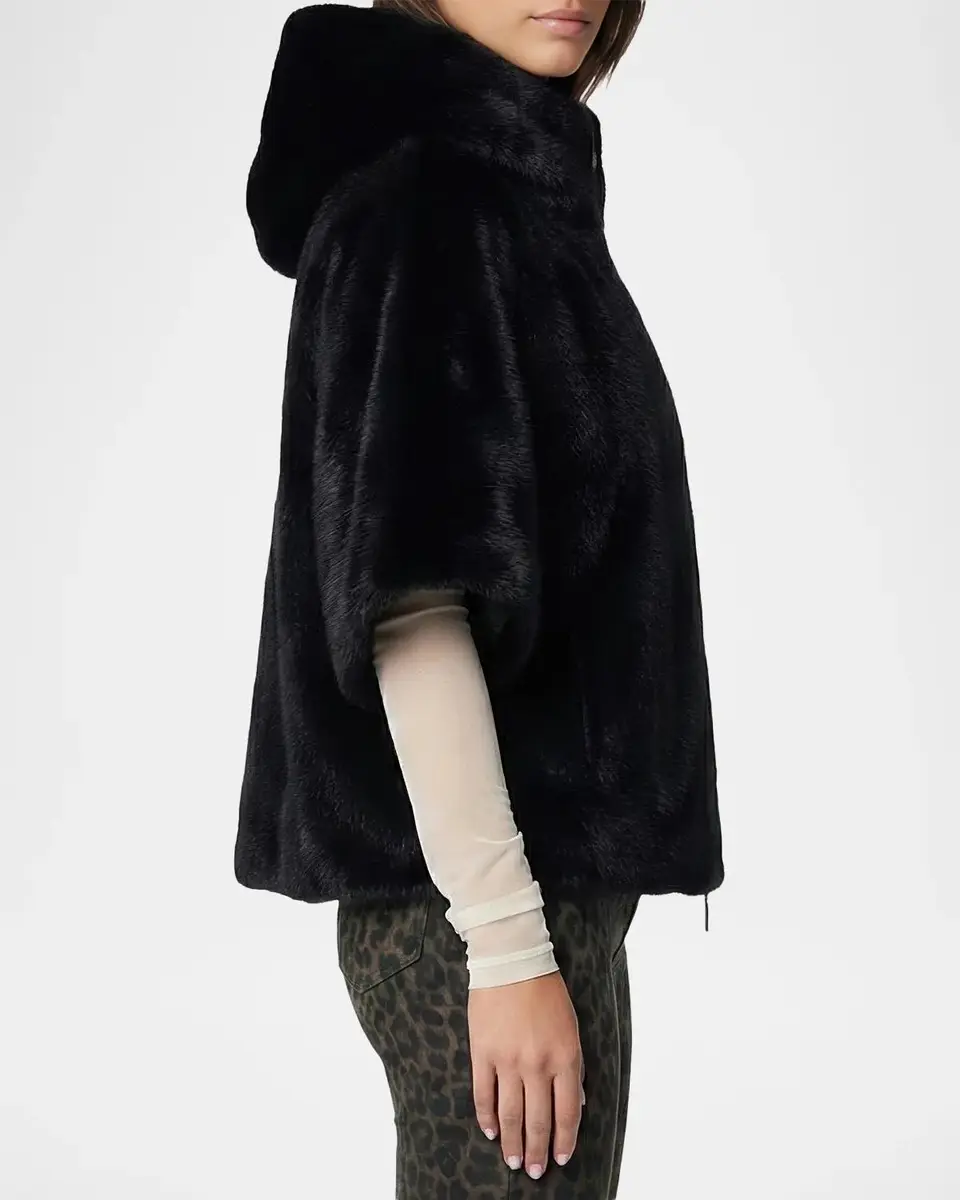 Gorski Faux-Fur Mink Short-Sleeve Hooded Jacket | Thumbnail 4 Gorski Faux-Fur Mink Short-Sleeve Hooded Jacket | Thumbnail 4