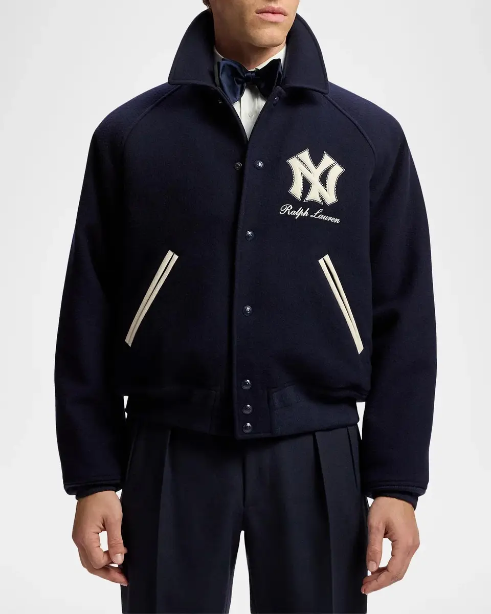 Ralph Lauren Purple Label Men's Yankees Wool Shearling-Lined Jacket | Thumbnail 4 Ralph Lauren Purple Label Men's Yankees Wool Shearling-Lined Jacket | Thumbnail 4
