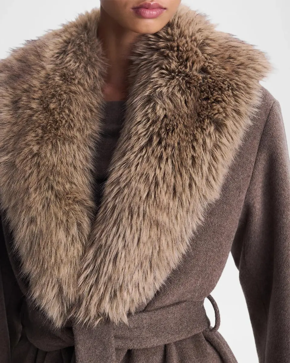 Simkhai Kinsley Faux-Fur Belted Long Coat | Thumbnail 5